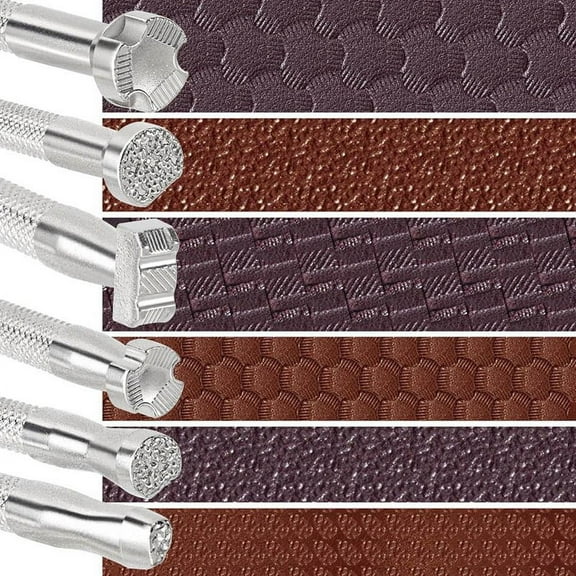 6pcs Leather Stamp, Alloy Steel Carving Stamping Punching Tools for Craft Design Working- Silver