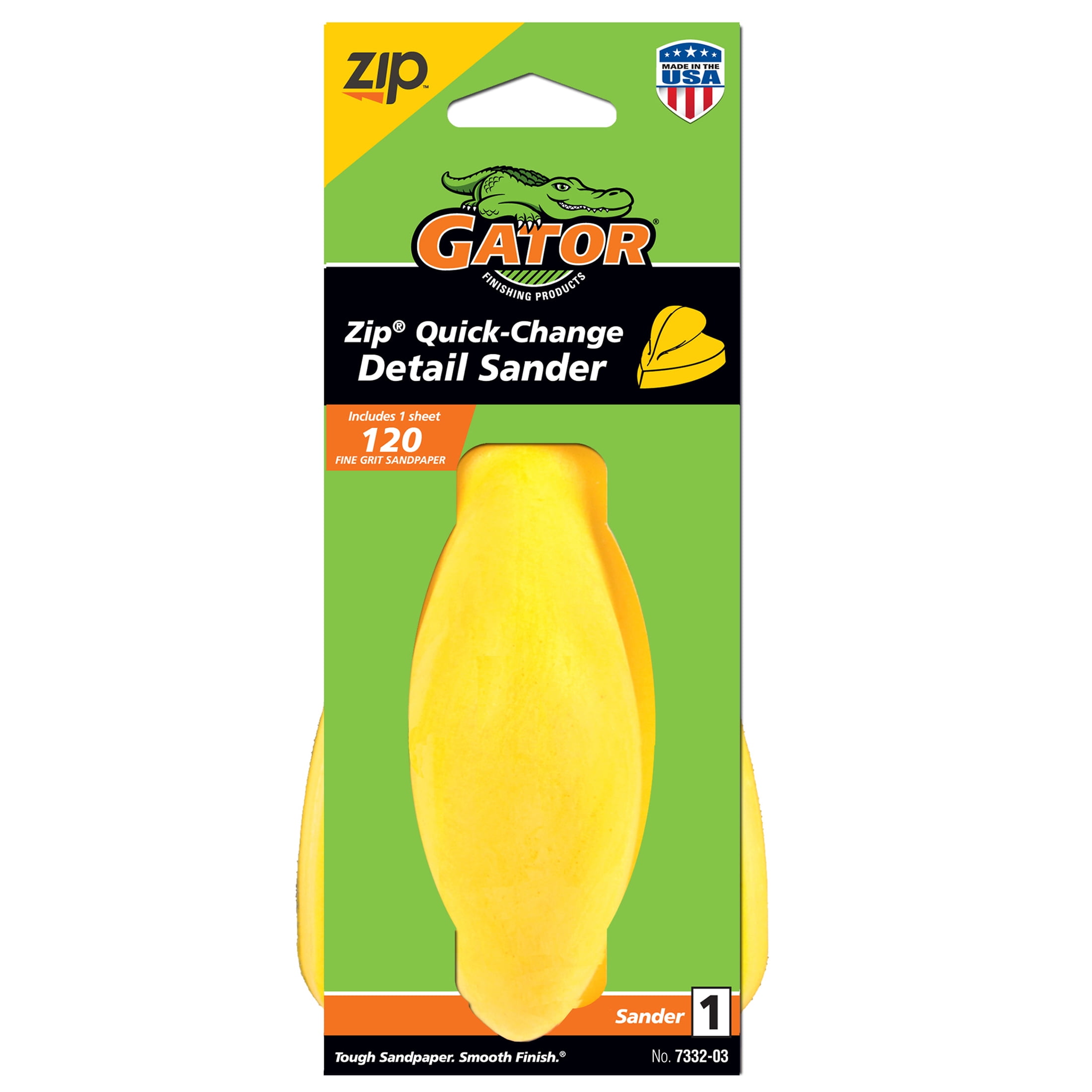 Gator Zip Mouse Detail Hand Sanding Tool with Sanding Sheet, 120-Grit, 1-pack