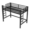 thumbnail image 6 of Jopath Twin Size Metal Loft Bed, Loft Bed with Easy Climbing Ladder and Guardrails for Boys Girls Teen Black, 6 of 9