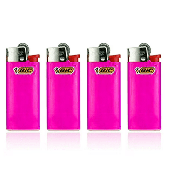 BIC Mini Pocket Lighters, Compact Travel Size, Magenta Pink, 4 Count