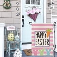 thumbnail image 2 of Happy Easter Bunny Garden Flag Double Sided Burlap 12×18 Inch Rabbit Outdoor Yard Farmhouse Decor DF020, 2 of 5
