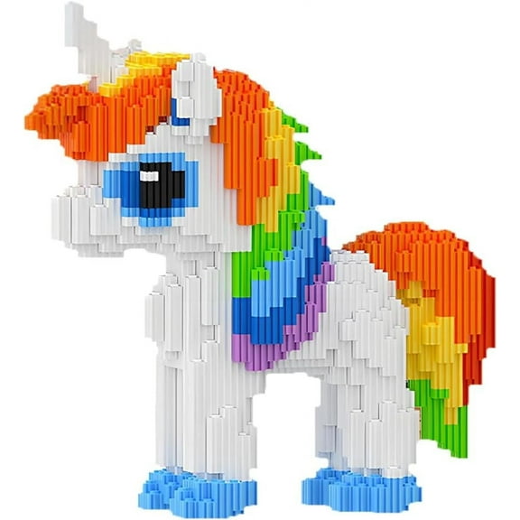 CUTEHELPER White Unicom Block Building Set, Kids Building Block Toy Kit (3500 Pieces) Gift for Adults and Kids