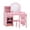 Pink, variant on Kids Vanity with Lights, Princess Vanity Set with Drawer and Storage Shelves, 2 in 1 Toddler Makeup Vanity with Lighted Mirror, Girls Vanity Set with Stool for Little Girls (White)