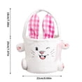 thumbnail image 3 of 14.9in Easter Bunny Candy Bag Storage Basket – Large Fabric Gift Tote with Handles for Kids Treats, Egg Hunt, Party Favor Holder, Holiday Snack Organizer (Blue or Pink), 3 of 6