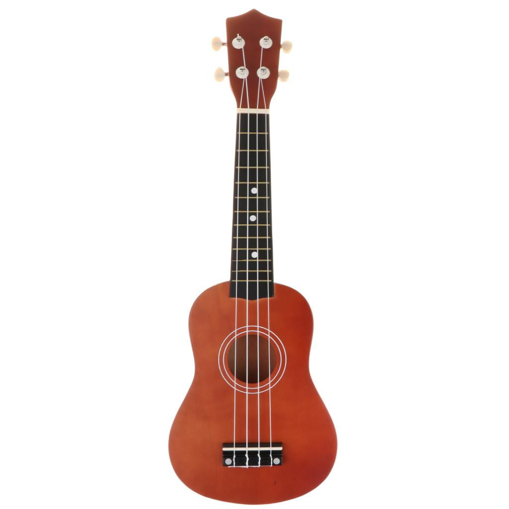 LeeQinersw 21 Inch Hawaiian Ukulele Guitar Wooden Stringed Instrument for Beginners, Colors Brown