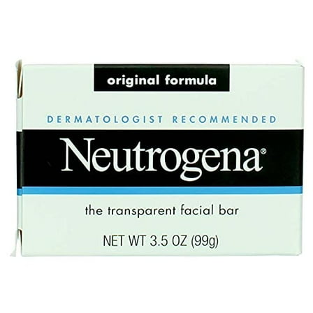 Neutrogena Original Gentle Facial Cleansing Bar with Glycerin, Pure & Transparent Face Wash Bar Soap, Free of Harsh Detergents, Dyes & Hardeners, 3.5 oz (Pack of 6)