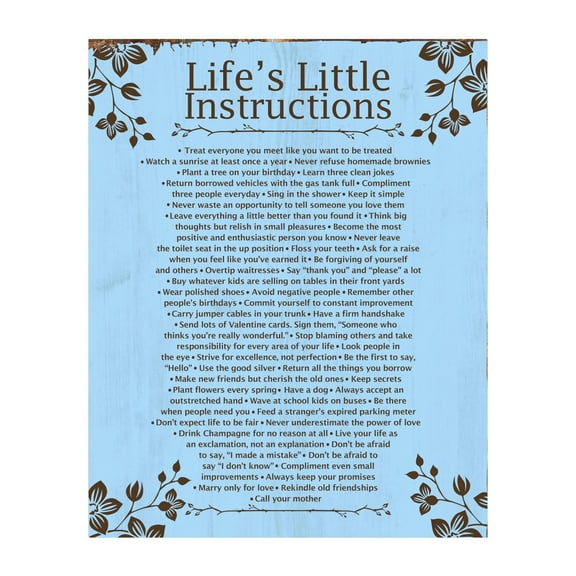 Inspirational Wall Art Poster  Life's Little Instructions Motivational Quote Print for Classroom & Home Decor, Daily Encouragement & Positive Mindset Gift poster