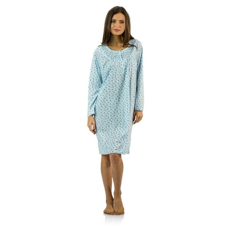 

Casual Nights Women s Floral Pintucked Long Sleeve Nightgown