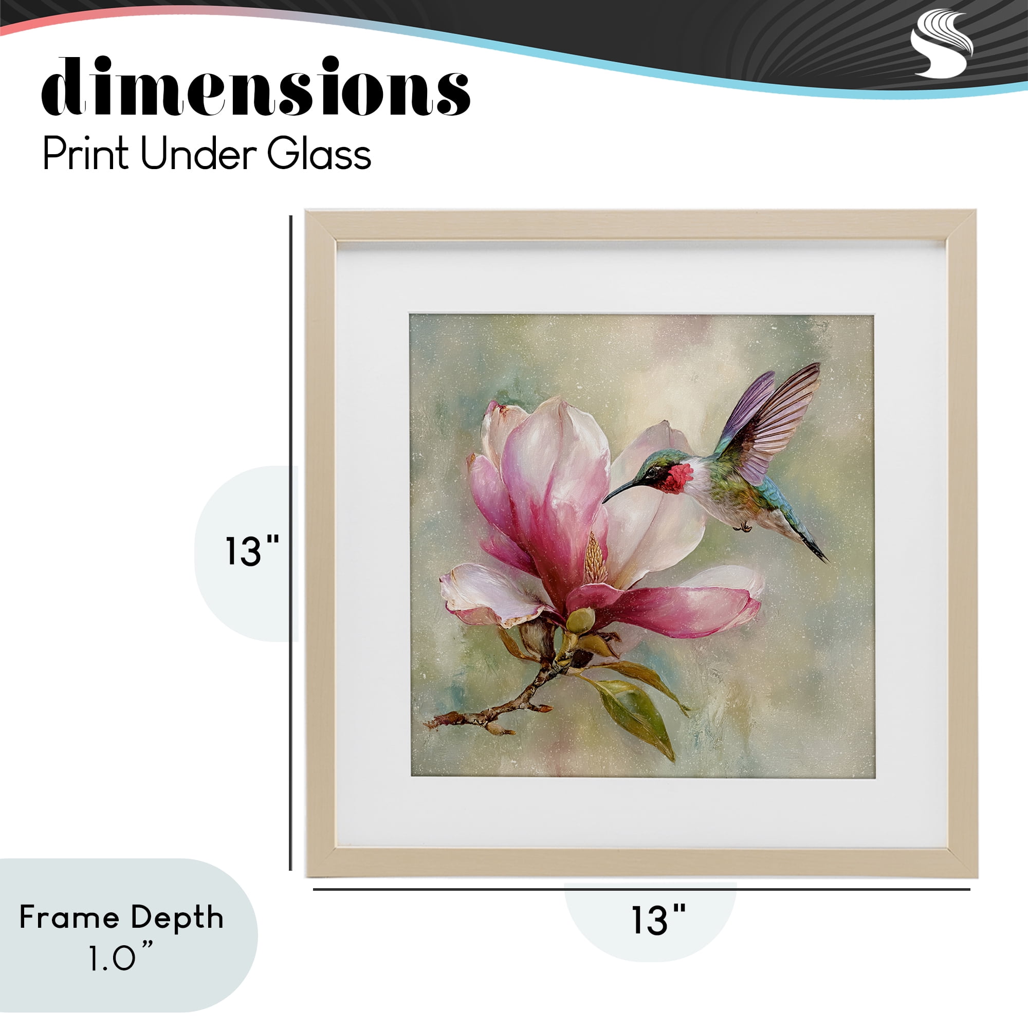 Stupell Industries Magnolia Ruby Hummingbird Birch Framed Print Under Glass, design by Tina LeCour