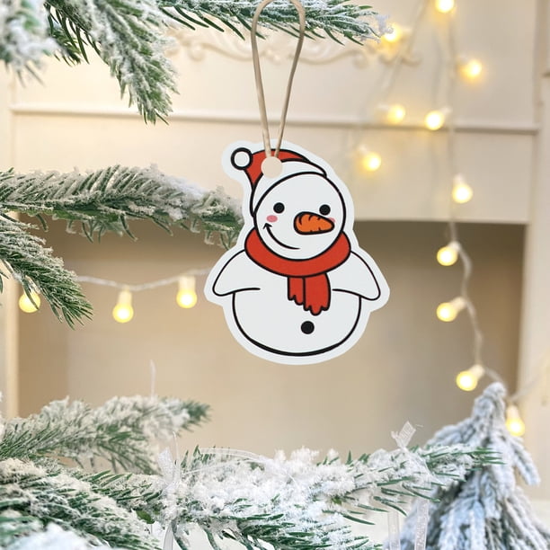Fiudx Ofertas de la semana Decoración navideña colgante para fiesta de año nuevo, decoración navideña, muñeco de nieve, árbol de Navidad colgante, tarjeta navideña colgante, tarjeta de felicitación c