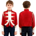 thumbnail image 2 of iiniim Boys Trumpet Honor Guard Team Uniform Long Sleeve Marching Band Jacket Drummer Red 12, 2 of 7