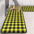 thumbnail image 2 of Kitchen Rugs Sets Of 2,Yellow Black Checkerboard Checkered Pattern Anti Fatigue Kitchen Mat Rugs Non Slip Washable,Decorative Kitchen Floor Mats for Kitchen,Sink,Laundry,17"x47"+17"x47", 2 of 5