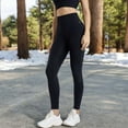 thumbnail image 3 of High Waist Ribbed Leggings with Seamless Fit - Medium, Black, 3 of 6