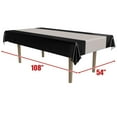 thumbnail image 3 of Beistle Sleek Black and Silver Plastic Table Cover For Awards Night Theme Graduation Party Supplies Wedding Decorations, 54" x 108", 3 of 3