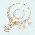 thumbnail image 3 of Xihbxyly Ofertas del día Conjunto de joyería de moda para damas, 5 piezas, accesorios, joyas de oro, 3 of 7