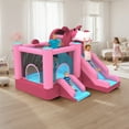 thumbnail image 6 of Mukidy 114''x 114'' x 92.5'' Inflatable Bounce Houses for Kids 3-10 with Blower Double Slide and Ball Pit/Indoor Bouncy House, PVC, Child, Teen, Toddler，Pink, 6 of 9