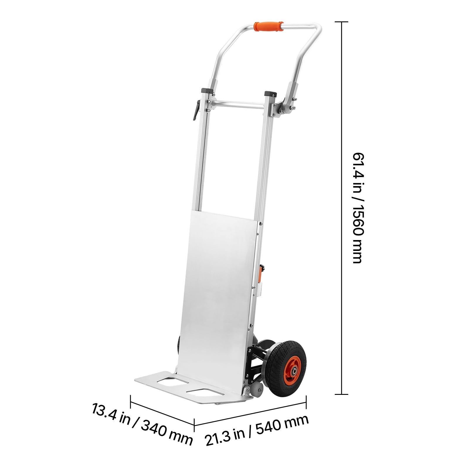 VEVOR Electric Stair Climbing Dolly, 440lbs Capacity Electric Stair Climbing Hand Trucks with 157.5in Rope & Folding Handle, Heavy Duty Stair Climber for Warehouse Logistics,Moving Furniture(Silver)