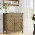 thumbnail image 2 of HOSTACK Coffee Bar Cabinet, Kitchen Storage Cabinet, Modern Farmhouse Buffet Sideboard with Drawer and Adjustable Shelf, Barn Door Accent Cabinets for Kitchen, Dining Room, Entryway,Rustic, 2 of 17