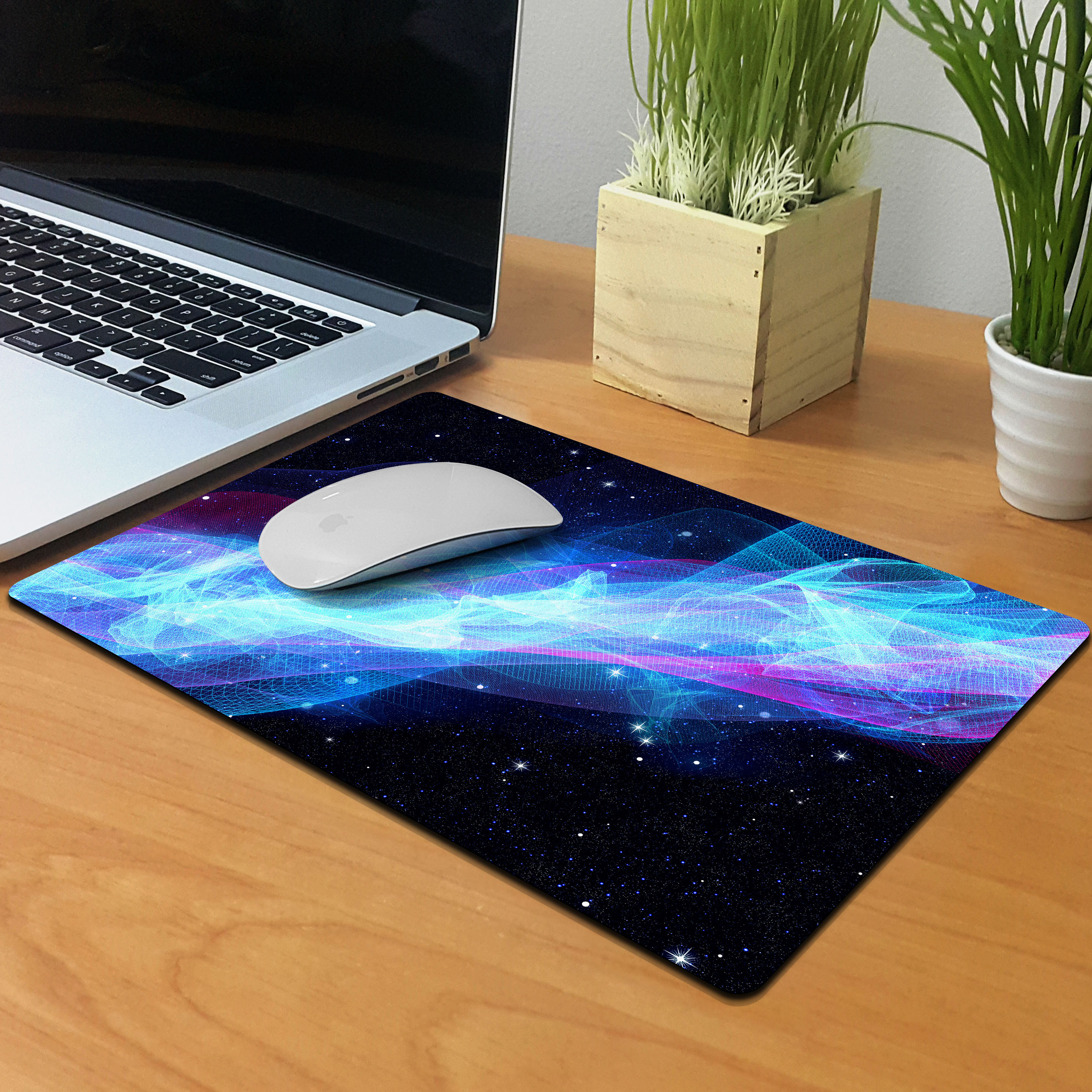 WIRESTER Super Size Rectangle Mouse Pad, Non-Slip X-Large Mouse Pad for Home, Office, and Gaming Desk - Glowing Space Wave - image 4 of 5