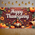 thumbnail image 4 of Decorative Design Happy Thanksgiving Banner Colorful Theme Fall Leaves Turkey Illustration for Thanksgiving Celebration Holiday Party Autumn Decoration, 4 of 9