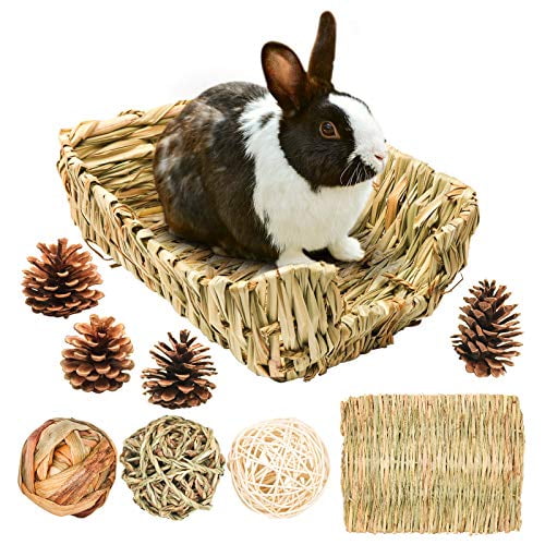 Natural Grass Pet Chew Toys Hamster Rabbit Guinea Pig Mice Woven Straw Ball Toys 