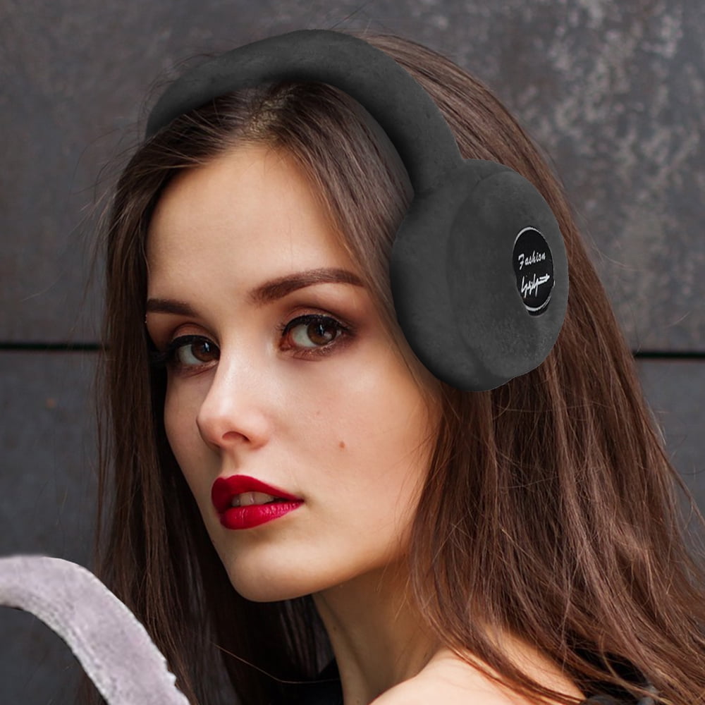 Acuvar Wireless Bluetooth 5.0 Rechargeable Over The Ear Headphone Earmuffs with Extra Soft and Warm Fabric, Microphone, Powerful Surround Stereo Bass and Passive Noise Cancelling (Black)