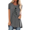 thumbnail image 1 of Pompotops Femmes Mode Casual Chemises Manches Courtes Tee Tops Tunique Blouse, 1 of 4