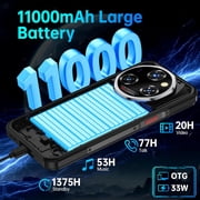 OUKITEL WP55 Rugged Smartphone 36GB(12+24)RAM 256 ROM, 11000mAh Rugged Phones,Black