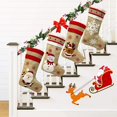 thumbnail image 3 of 4 Pack Burlap Christmas Stockings 18Inch Large Burlap Xmas Stockings with Red Cuff Fireplace Hanging Stockings Decoration Stockings for Family Holiday Xmas Party Santa Claus,Reindeer,Snowman,Snowflake, 3 of 8