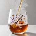 thumbnail image 7 of 2D Printed Halloween Stemless Glass Cup, Spooky Ghost Black Cat Pumpkin Pattern Wine Tumbler, Seasonal Halloween Party Drinkware Decor, 7 of 7