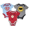 DC Heroes & Justice League 796685-6-9months-6-9 Months Justice League Boys Infant Bodysuit Set - 6-9 Months - Pack of 3