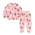 thumbnail image 2 of Spazoro Toddler Child Girls Outfit Sets, Casual Cute Print Fall Winter Warm Sweatshirts and Pants for Girls Pink Size 3 T, 2 of 3
