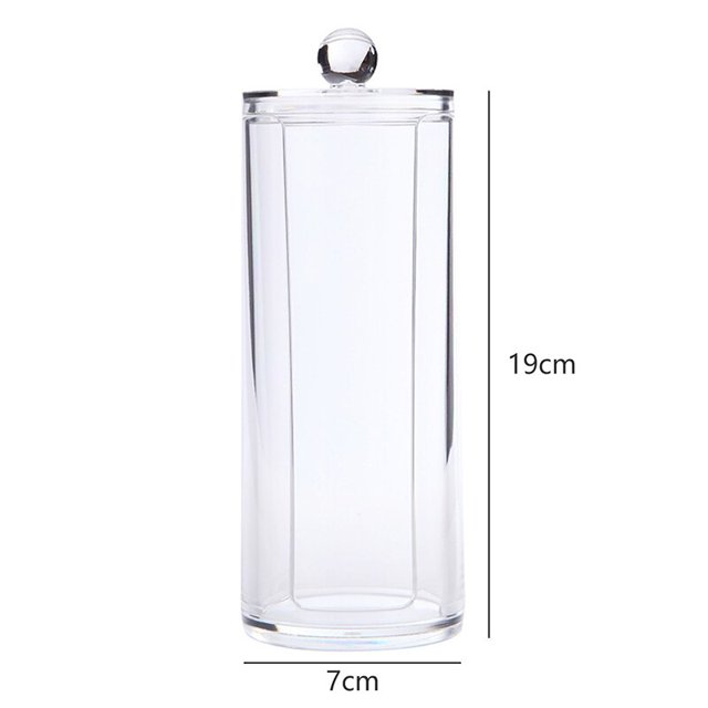 Caja de almacenamiento de hisopos de algodón transparente, organizador de maquillaje, caja de almacenamiento de acrílico, hisopo de algodón, caja de cosméticos, almacenamiento de baño y dormitorio