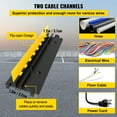 thumbnail image 3 of VEVOR 5 Pack Rubber Cable Protector Ramp 2 Channel Heavy Duty 66000lbs Load Capacity Cable Wire Cord Cover Ramp Speed Bump Driveway Hose Cable Ramp Protective Cover (2-Channel, 5Pack-66000lbs), 3 of 9