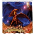 thumbnail image 3 of Ambesonne Dragon Shower Curtain, Dragon Knight Cosmos, 69"Wx84"L, Blue Cinnamon, 3 of 3