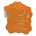 thumbnail image 1 of Inkdotpot Pack Of 100 Merry Christmas & Happy Text Paper Tags DIY Craft Bracket Shape Real Gold Foil Hang Tags, 1 of 1