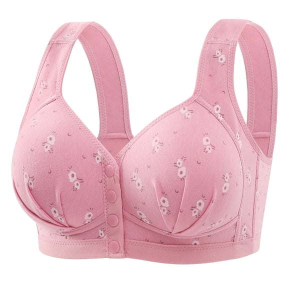 Vente de Liquidation 2025 Soutien-Gorge Grande Taille à Boutons devant Sans Armatures Bonnets Fins Latéraux Style Débardeur à Boutons Bordure Centrale Soutien-Gorge en Coton