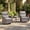 Brown/Gray, variant on Patiobula Outdoor Conversation Set,3-Piece Patio Wicker Swivel Rocker Chairs Set with Side Table,All-Weather Rattan Swivel Glider Chairs with Removable Cushions for Porch, Backyard,Brown/Gray