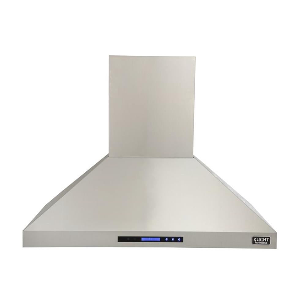 Pemberly Row 48" Stainless Steel Island Mounted Range Hood in Silver