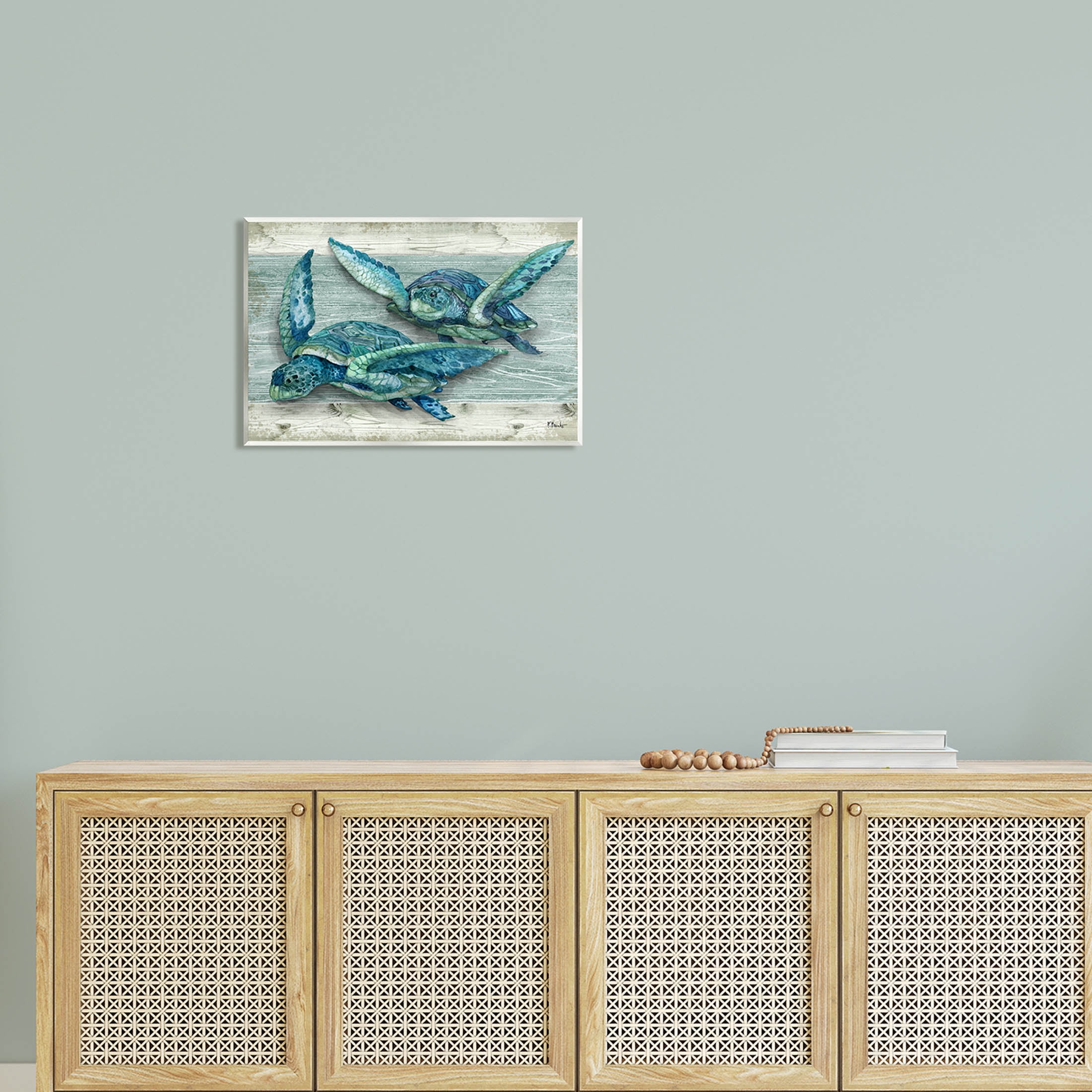 Stupell Industries Northpoint Sea Turtles Sealife Graphic Art Unframed Art Print Wall Art, Design by Paul Brent