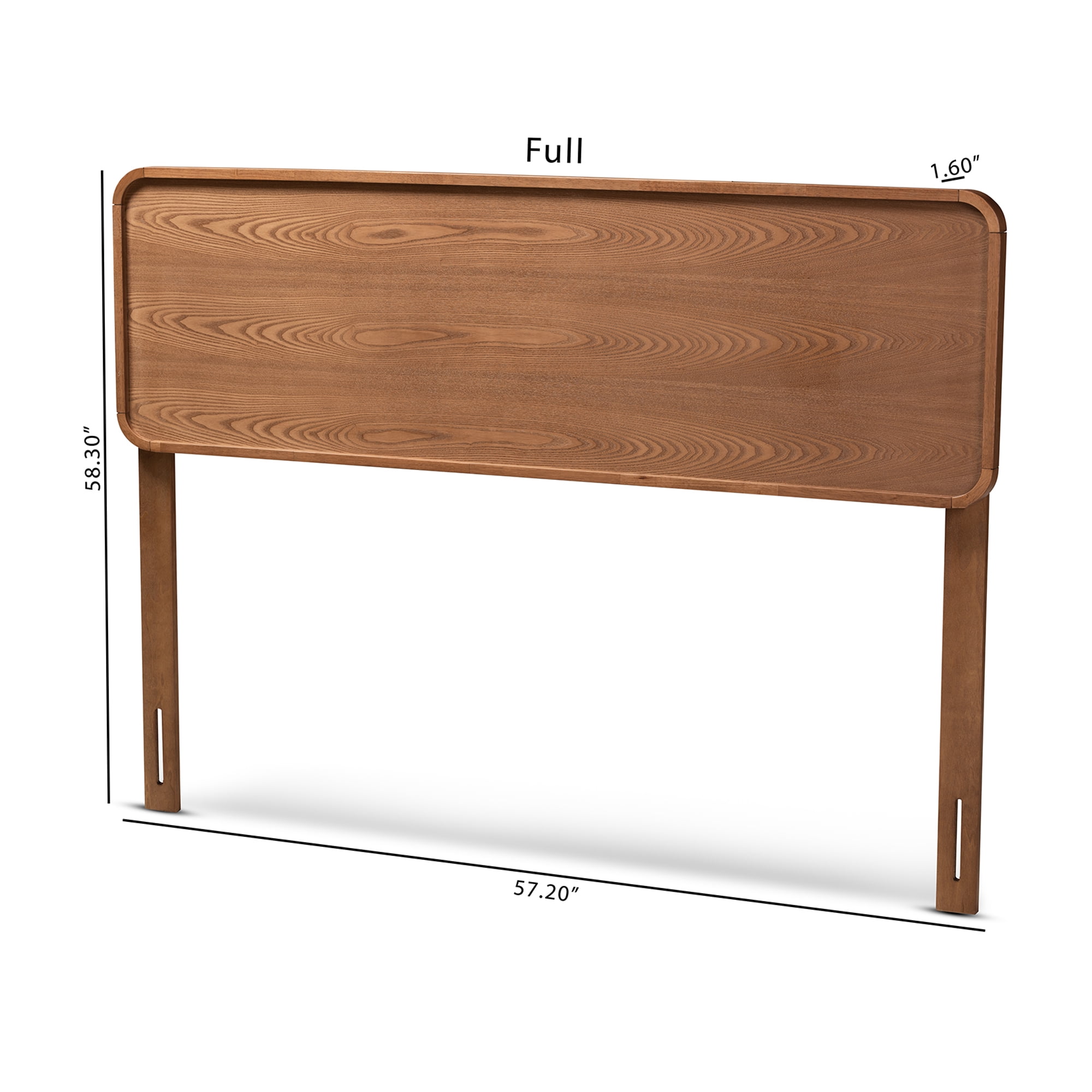 Baxton Studio Mailene Mid-Century Modern Walnut Brown Finished Wood Queen Size Headboard