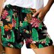 thumbnail image 3 of Pantalones cortos con estampado de cintura alta para mujer, pantalones cortos informales elegantes con cordón en la cintura elástica y bolsillos laterales, 3 of 5