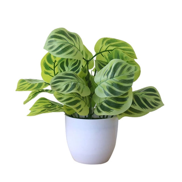 Artificial Potted Plant Leaf Simulation Leaves Home Office Desktop Greenery Decoration