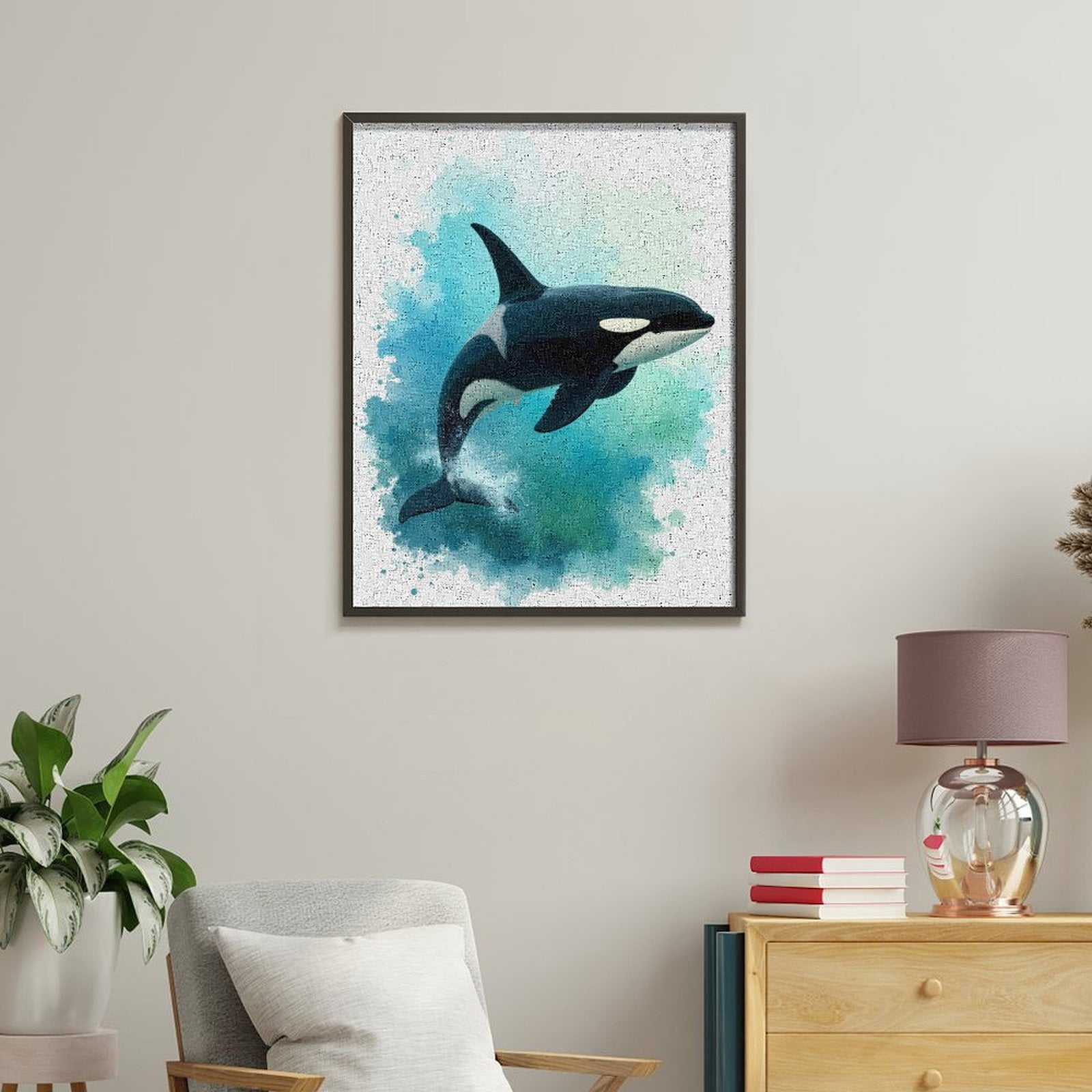 Paint By Numbers Kit for Adults Beginner - DIY Orca Ocean Wildlife Art Painting Canvas Painting Kits for Adults, Frameless Paint By Number for Adults for Home Wall Decor 16x20 Inch
