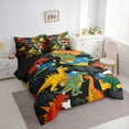 thumbnail image 3 of jejeloiu Vintage Dinosaur 7-Piece Twin Bedding Sets,Wild Animal Bedding Comforter Set,Colorful Dino Sheet Sets For Boys Kids,Microfiber Bedroom Decor Reversible, 3 of 8