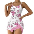 thumbnail image 2 of siminsem Women’s Silky Satin V Neck Lace Chemise Nightgown Sleeveless Full Slip Sleep Dress Adjustable Spaghetti Strap Babydoll Soft Nightwear Pajamas for Bridal Shower Valentine's Gift S-XXL, Pink,M, 2 of 4