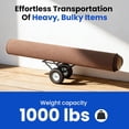 thumbnail image 2 of Reykilor Portable Carpet Dolly with Pneumatic Wheels, Carpet Cart for Lumber, Pipes & Large Material Rolls, 31"L x 22"W x 20"H 1000 lbs Capacity Black, 2 of 7