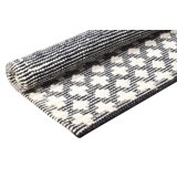 Hand-Hooked Black Wool Rug 2' X 3' Modern Moroccan Modern Small Carpet ...