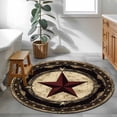 thumbnail image 4 of Vintage Farmhouse Round Area Rug 3 FT, Small Kitchen Bathroom Mat, Country Wesern Texas Star Retro Washable Indoor Outdoor Throw Runner Carpet Doormat for Table Shower Sofa Entryway, 4 of 9