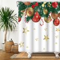 thumbnail image 5 of Christmas Shower Curtain Xmas Balls Shower Curtains for Bathroom Decorations Pine Trees Stars Bathroom Curtain Christmas Holiday Waterproof Fabric Bath Curtain 72"x72", 5 of 5